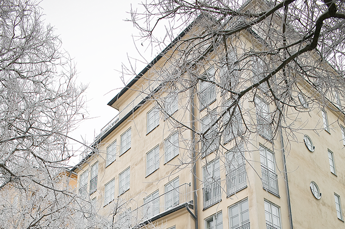 Kvarter Tegelpråmen fasad vinter