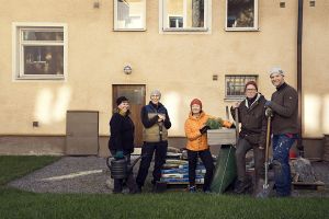 Boende i kvarteret Erkenskroken som engagerat sig i trädgårdsgruppen.